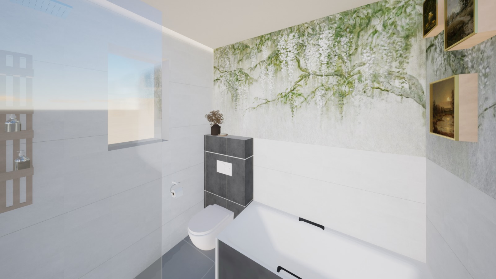 3D beeld badkamer. Ontworpen door Caitlin Wessels