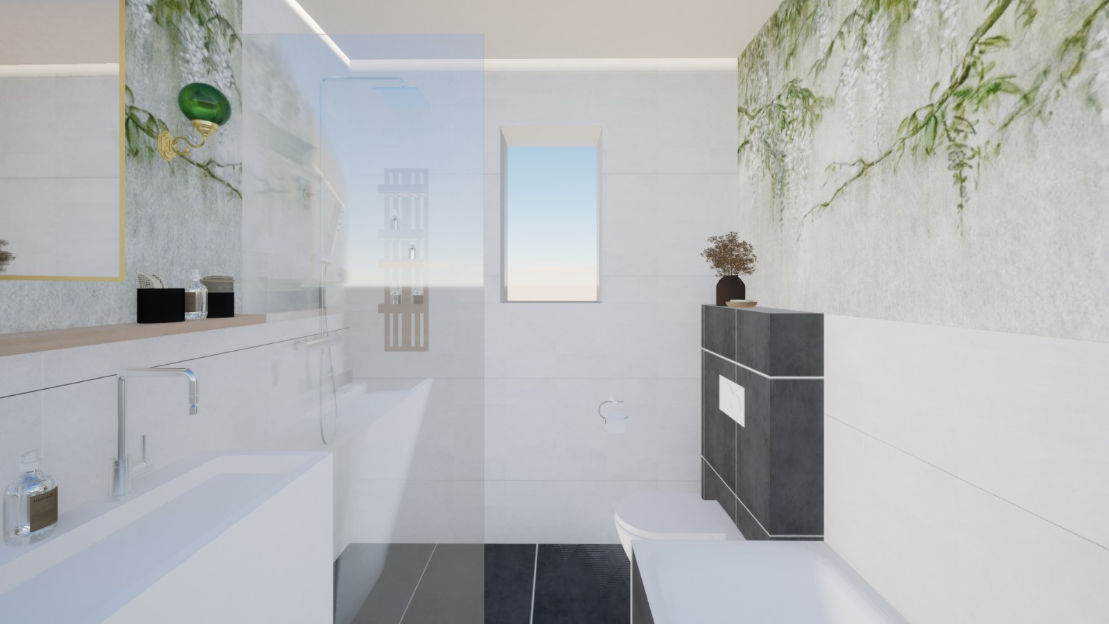 3D beeld badkamer. Ontworpen door Caitlin Wessels